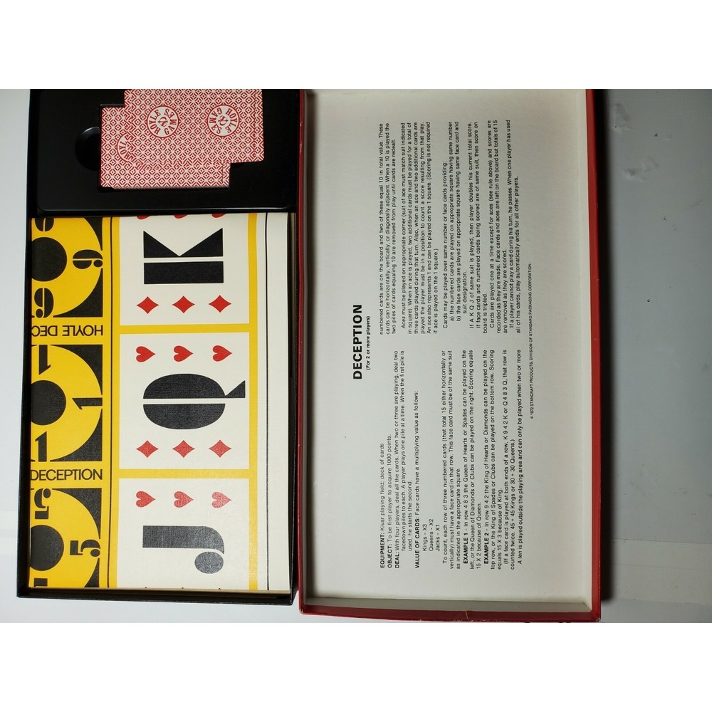 Vintage Hoyle Deception Card Game 1972 Vinyl Mat Poker Stancraft - Picture 3 of 5